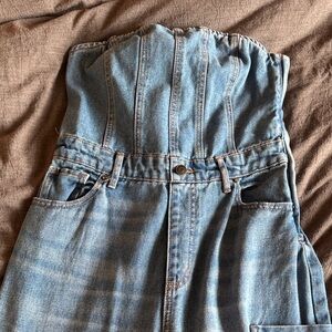 wild fable Light Blue Denim Strapless Jumpsuit